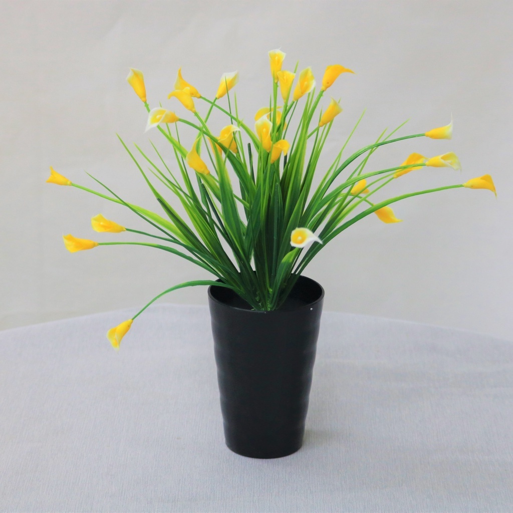 Swopply PT47 Pot Tanaman Hias Bunga Calla Lily Warna Bunga Plastik Dekorasi Ruangan Mini Artifisial Plant