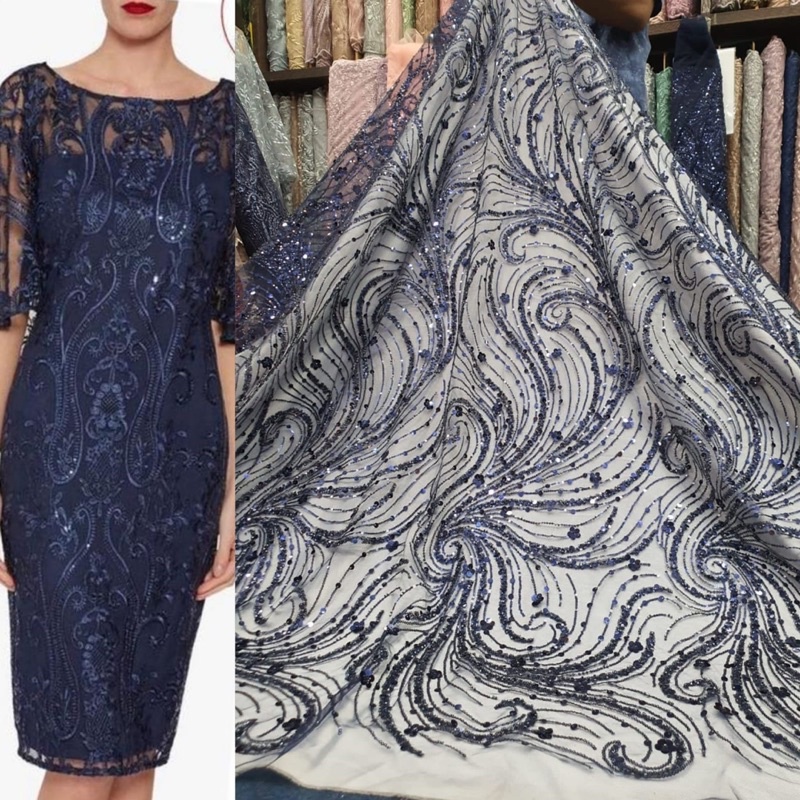 BAHAN/KAIN TILE PAYET SIQUIN/PAYET CANDYMUTIARA/TILE FULL PAYET/KAIN KEBAYA METERAN TERBARU