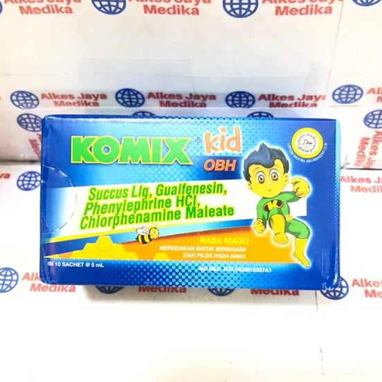 Komix Kid Obh Rasa Madu Box Isi 10 Sachet @7ml - Obat Batuk Anak