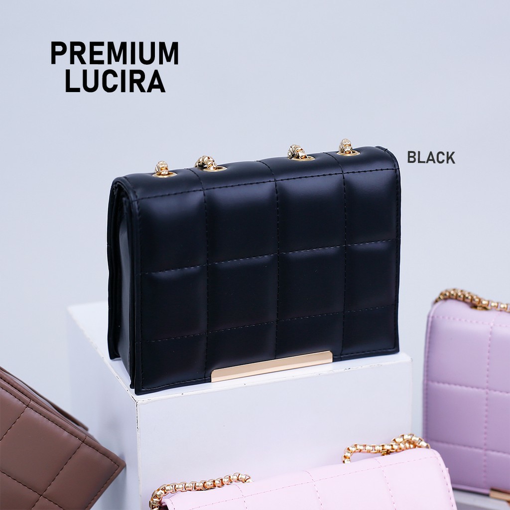 Tas Selempang LUCIRA Tali RANTAI ULIR Premium Barel Sling Bag Wanita Gold Plat  Terbaru Viral Kekinian