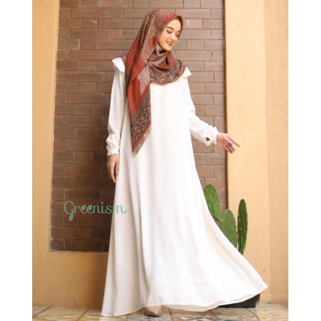 adelia dress putih L BY GREENISM