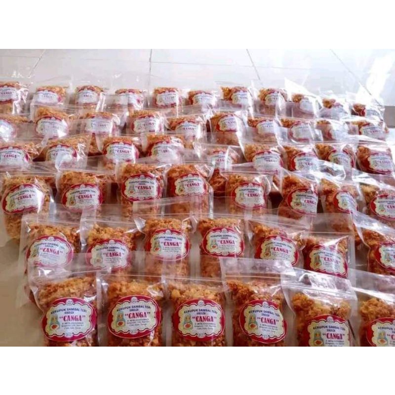

keripik sambal teri canga pedas manis gurih