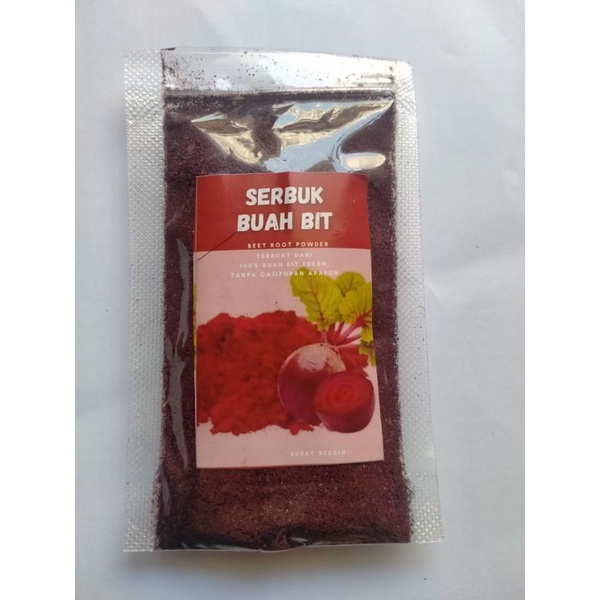 Serbuk buah bit MURNI kemasan 50 gram tanpa gula