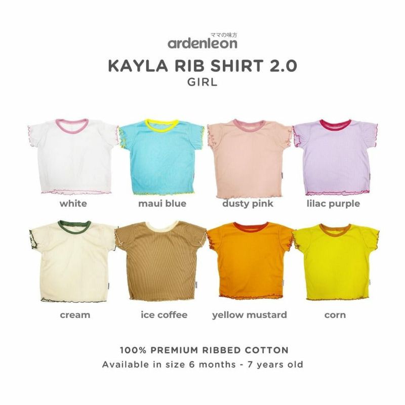 Ardenleon Kayla Rib Shirt Girl // Atasan Kaos Anak Perempuan