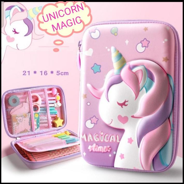 

Kotak Pensil Tempat Pensil Magical World Motif 3D Timbul Eva Hardcase