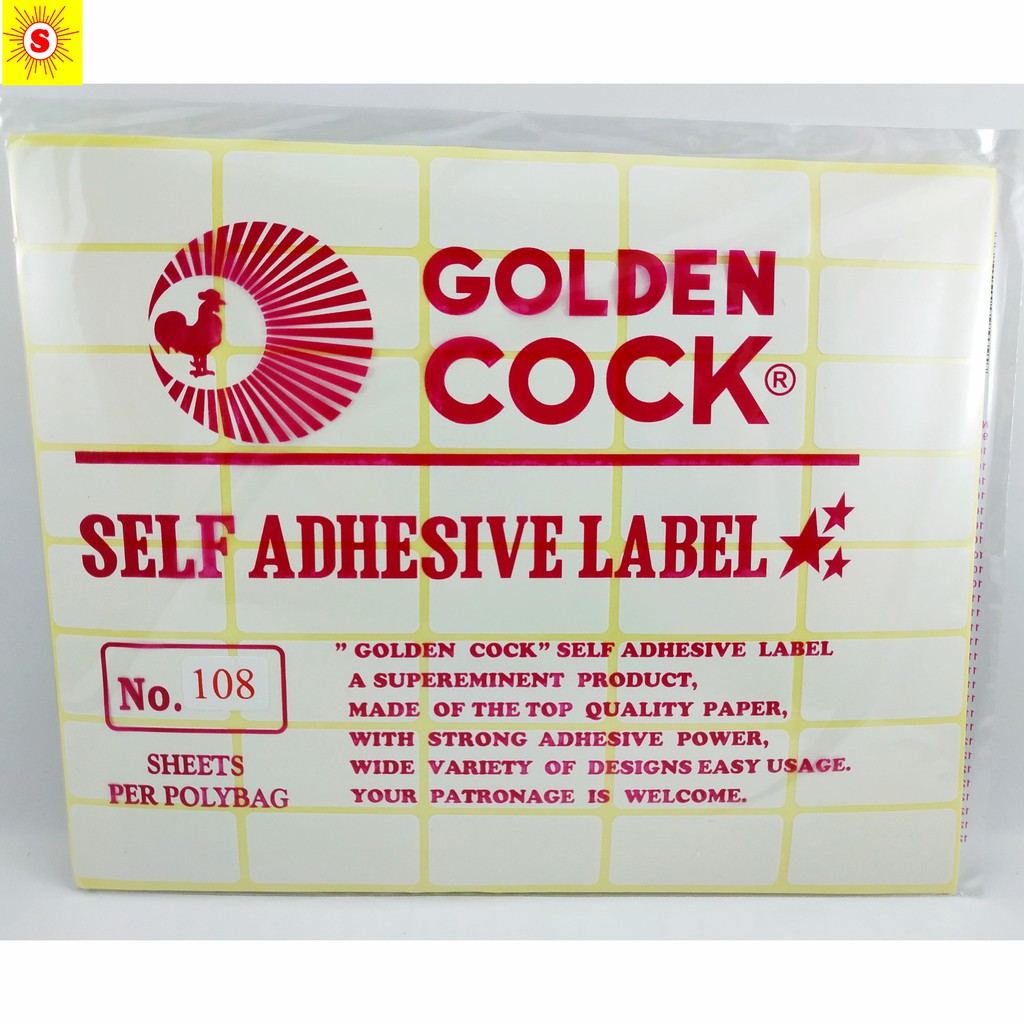 

Label Golden Cock No. 108 - Self Adhesive Label 108 - Label Sticker