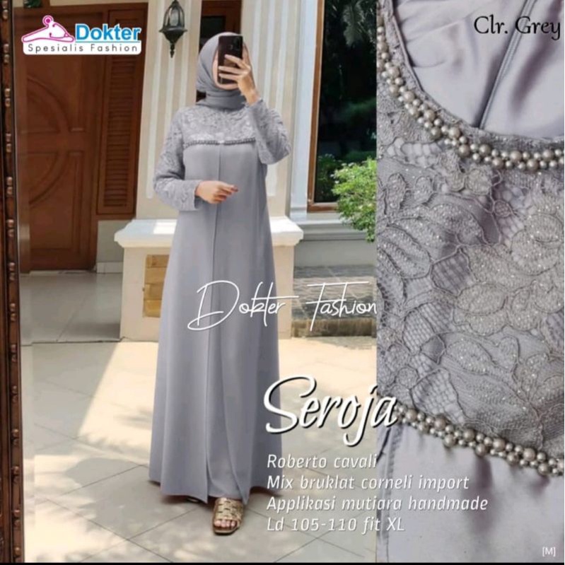 BISA COD-GAMIS BURKAT LUCIA SORAYA SEROJA TILE MUTIARA LAYER MAXI DRESS || ABAYA