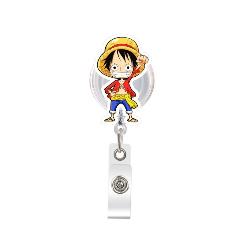 [Elegan] Retractable Badge Reel Lucu Perlengkapan Kantor Name Tag Luffy Perawat Dokter Card Holder Name Card Holder