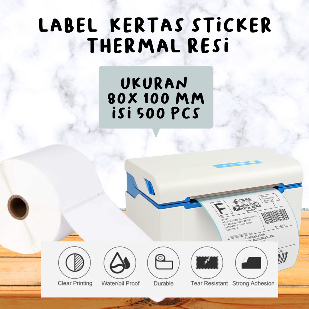 

LABEL THERMAL 80 X 100 mm KERTAS STICKER DIRECT THERMAL 80x100 mm