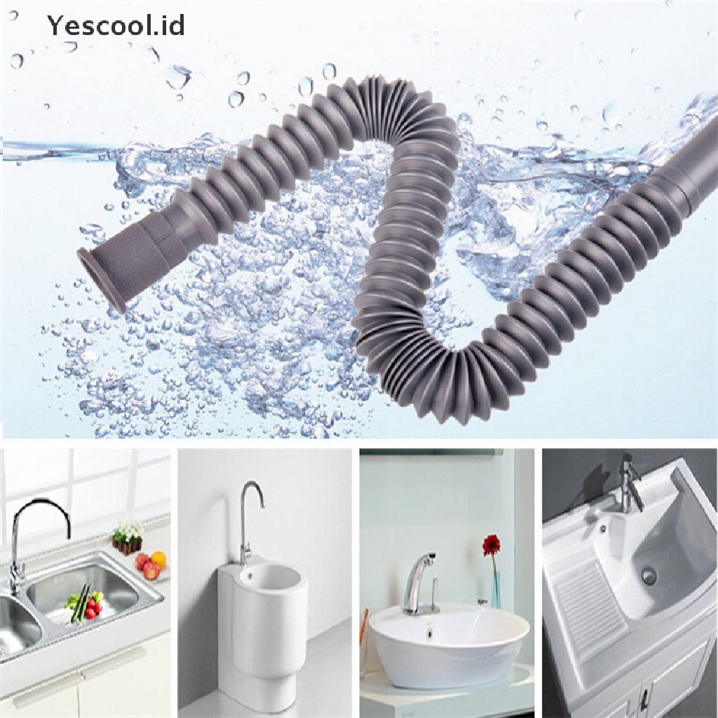 【Yescool】 Flexible Water Pipe Wash Basin Drainage Pipes Lengthen Deodorant Prolong Water Pipes Plumbing Hoses .