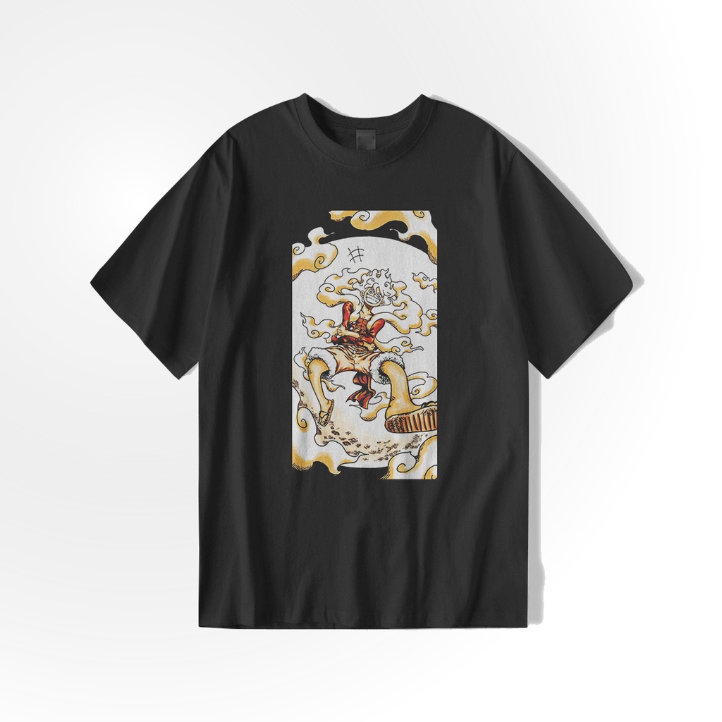 IvannaCollection T-Shirt Anime Luffy Gear 5 Kaos Monkey D Luffy Gear 5 White Nika Size M-XL