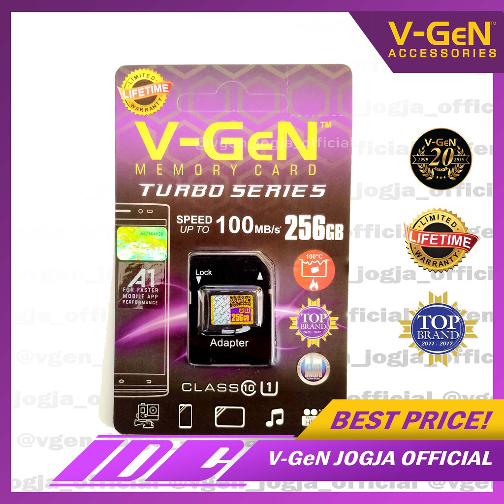 Micro SD V-GeN Turbo 256GB , 512GB + ADAPTER Original - Resmi