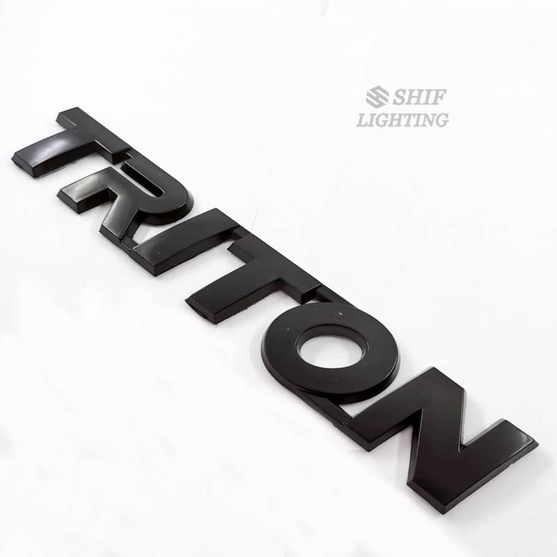 1Pc Stiker Emblem Logo TRITON Bahan ABS Warna Hitam Untuk Mobil MITSUBISHI