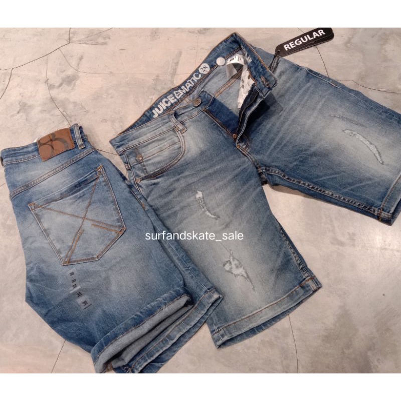 Celana Pendek Denim Juice Ematic Bolt Blue Wash