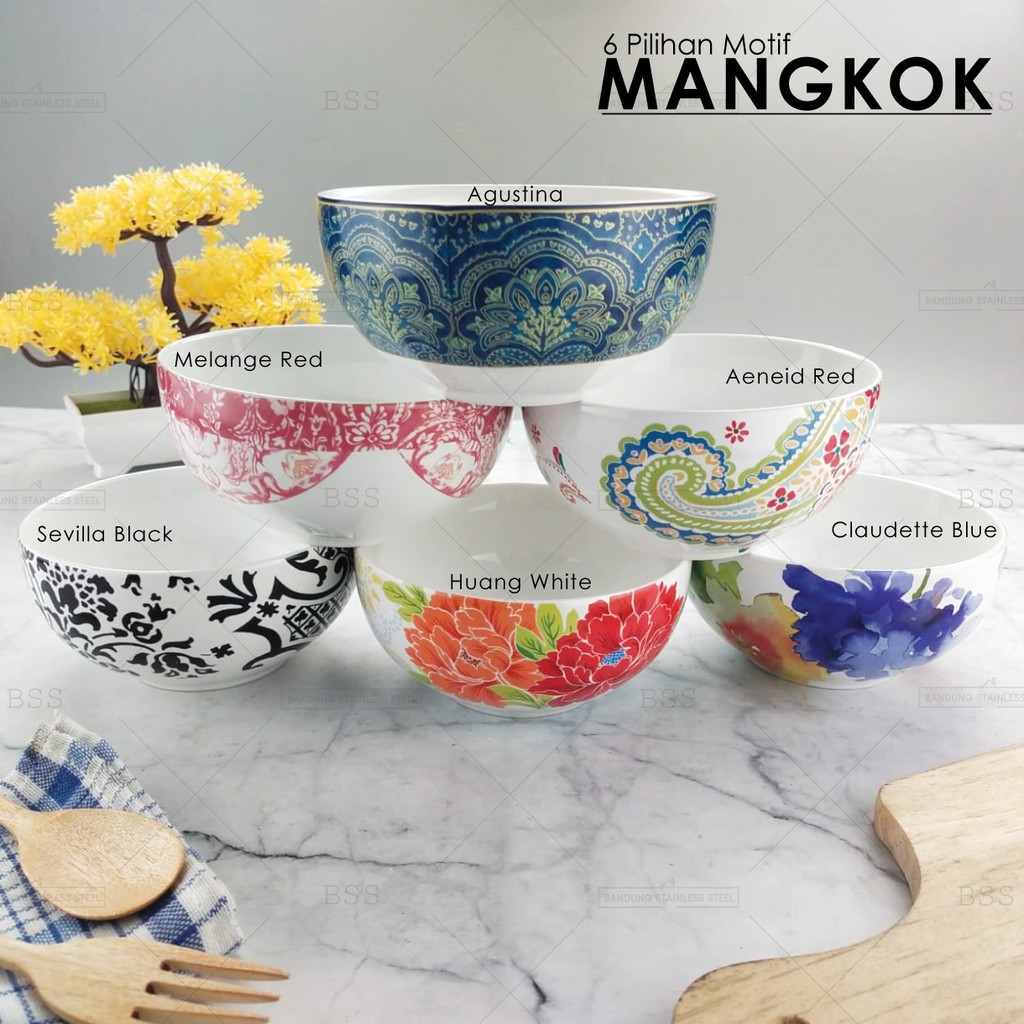 Sango Dinner Set 16 in 1 Pilihan Motif Bunga Warna Floral Melangi Red Agustina Claudette Blue Huang