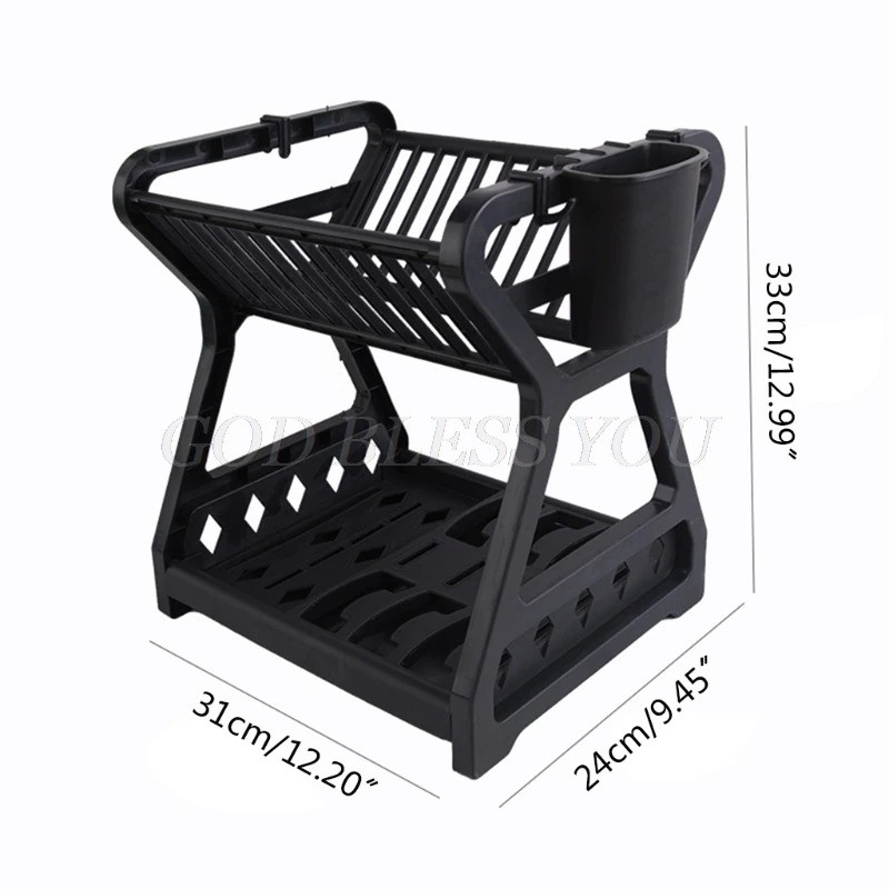 Rak Piring Gelas Pengering Drainer Kitchen Dish Rack 2 layer