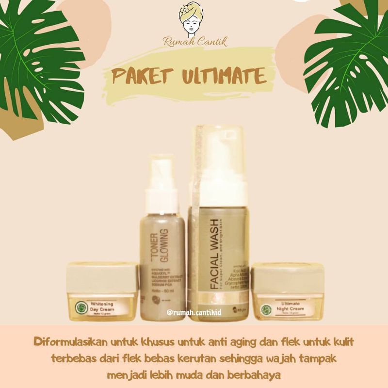 MS GLOW PAKET ULTIMATE UNTUK MENGHILANGKAN FLEK HITAM/PENUAAN(Free kaca cantik Ms Glow)