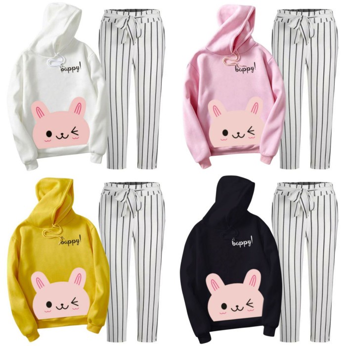 Hoodie Anak Rabbit Sweater Anak Remaja Outer Anak Perempuan Baju Anak - Putih, ATASAN SAJA