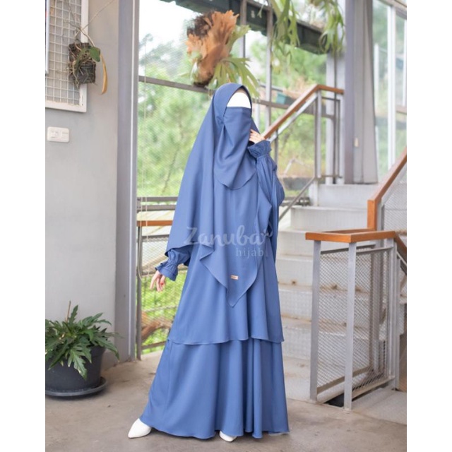 Zanuba Hijab Gamis Set Layer Khimar Antem