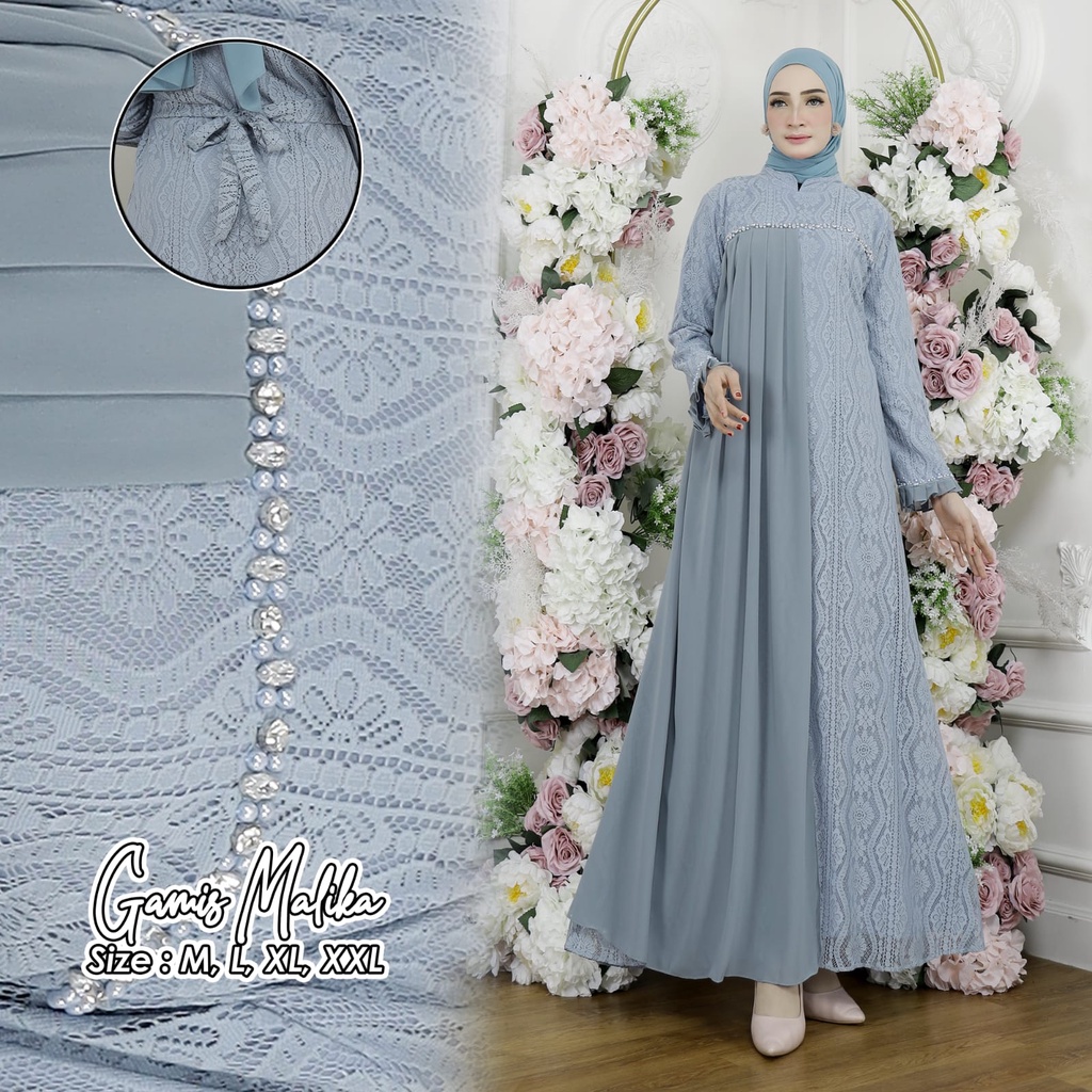 Gamis Malika Brukat Modern / Kebaya Gamis Pesta Mewah / Baju Gamis Kebaya / Kebaya Modern / Kebaya Kondangan