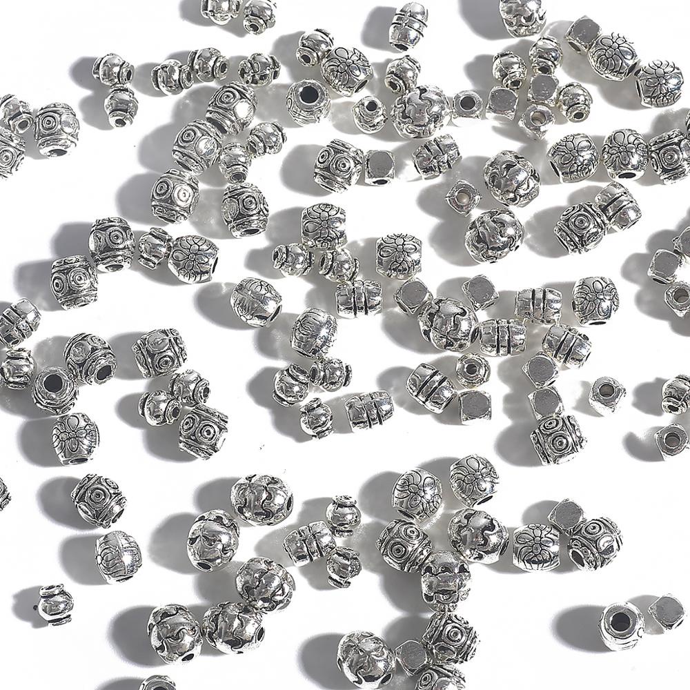 20/30/50 Pcs/Pack Paduan Berlapis Perak Spacer Beads Aksesoris Beads Caps Charms Metal Bead Caps Untuk Membuat Perhiasan DIY