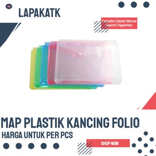 Map plastik kancing / map kancing punggung Folio
