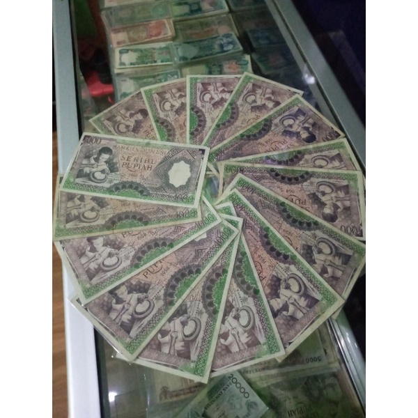 uang kuno 1000 pekerja  1958 asli murah