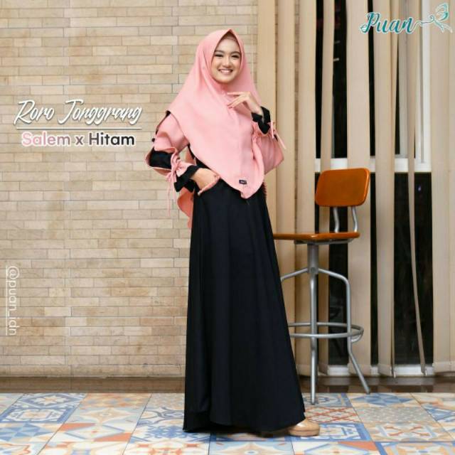 ORIGINAL PUAN INDONESIA RORO JONGGRANG GAMIS SET SYARI PREMIUM ITY IT CREPE CRAPE CREP ORI