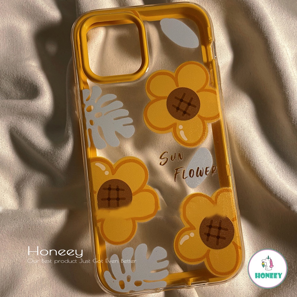 3 In 1 Sunflower Daisy Phone Case compatible for IPhone 14 13 12 11 Pro Max XR 8 7 Plus Military Grade Shockproof Frame Anti-knock Soft TPU Back Cover