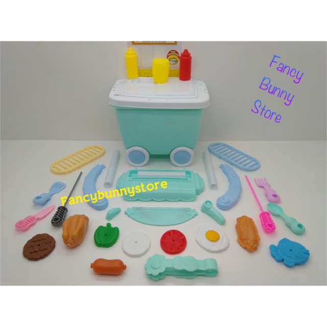 {fancybunnystore} Mainan anak DIY troly set bbq unik