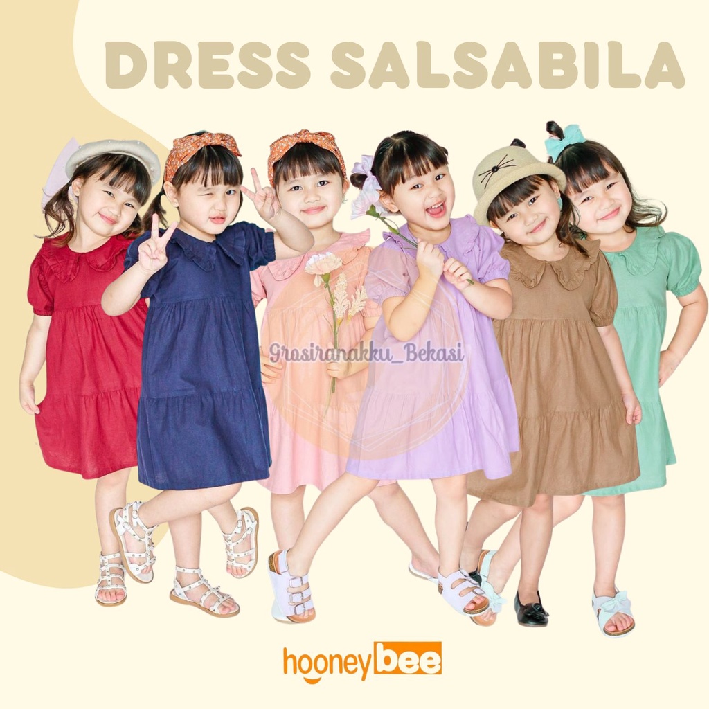 Dress Anak Linen Salsabila Mix Warna Size 1-5Tahun