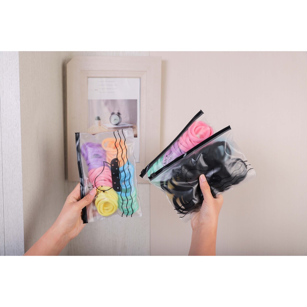 Civeto IK17 Ikat Rambut Korea Towel Ring Set isi 40-8