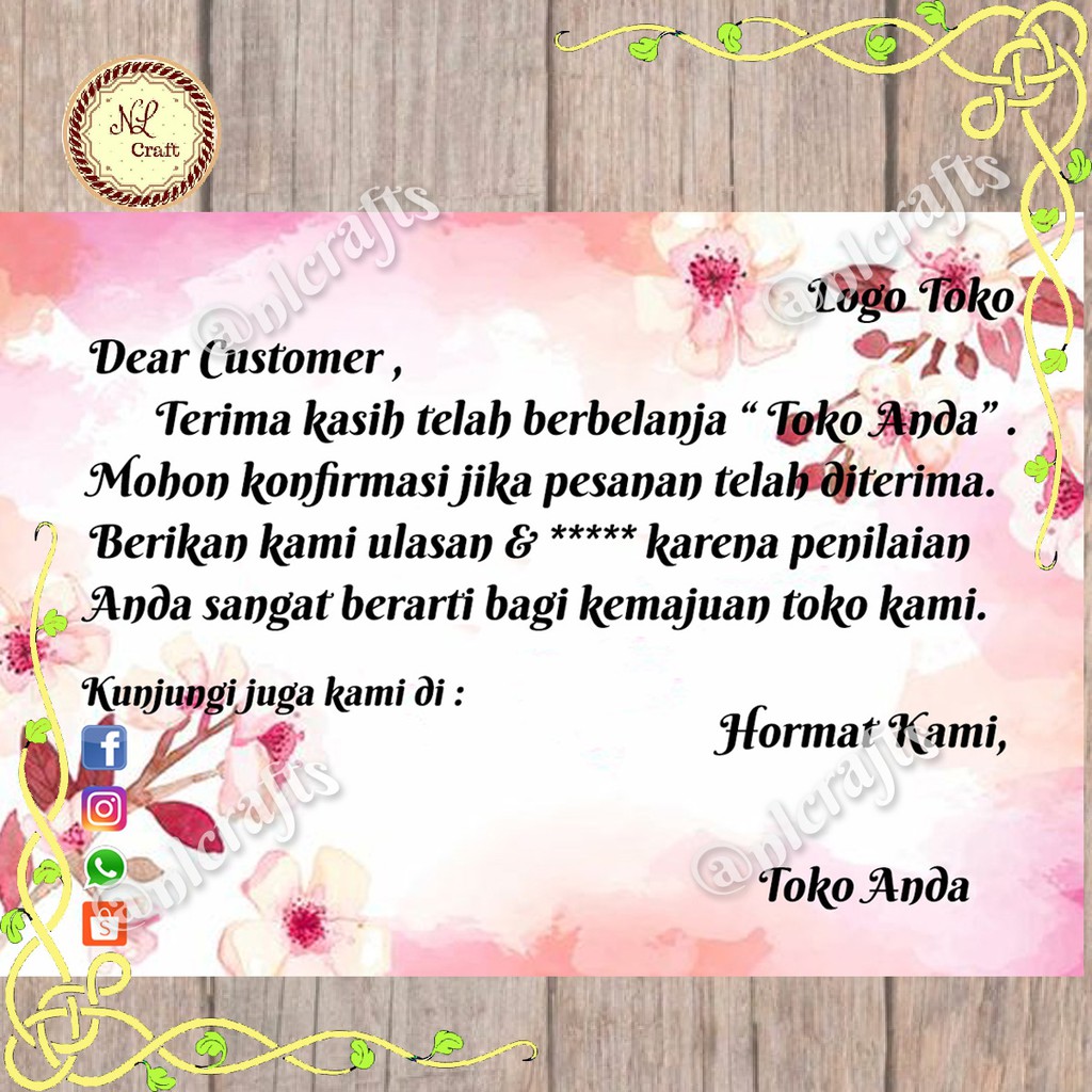 Jual Thank You Card Kartu Ucapan Terima Kasih Online Shop Indonesiashopee Indonesia