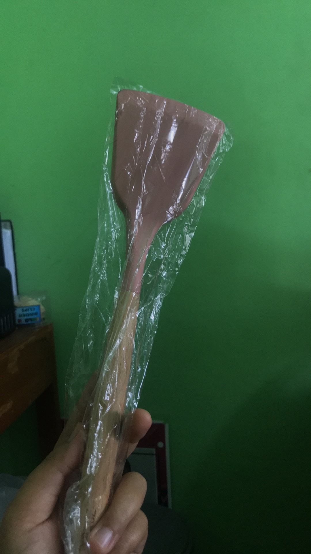 Spatula Silikon Turner Full Silicone Gagang Kayu Anti Lengket Non Stick Spatula Sodet Sutil Silikon