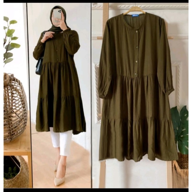 Sabrina MIDI Dress/Tunik wanita polos