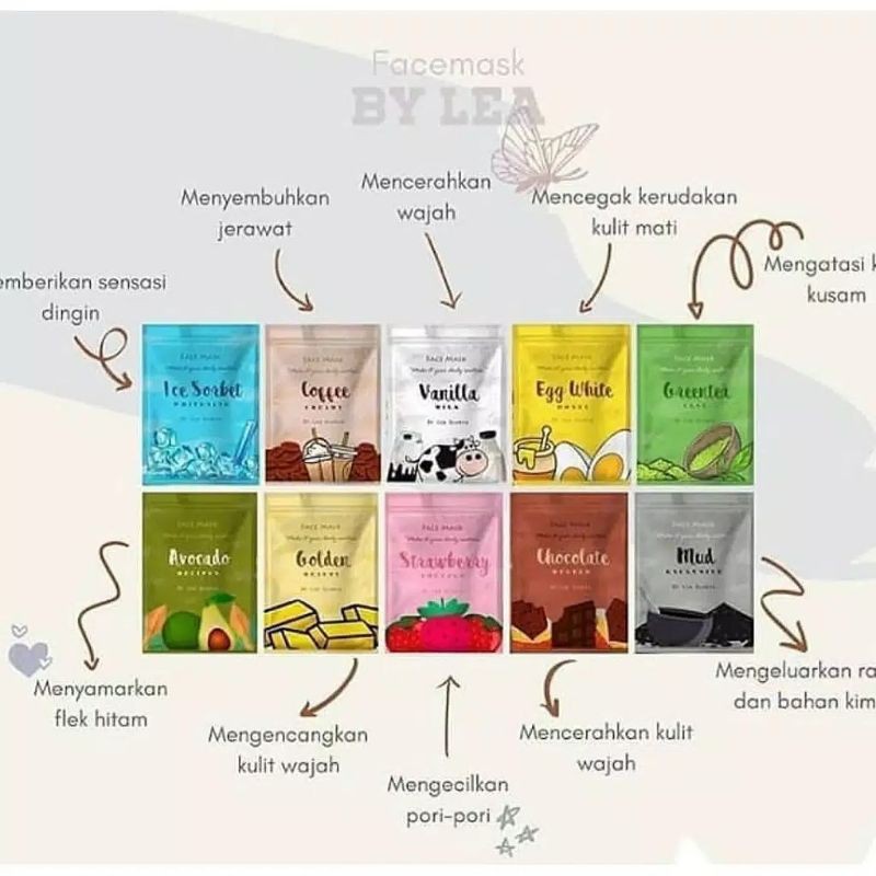 Masker organik Lea Gloria 20gr