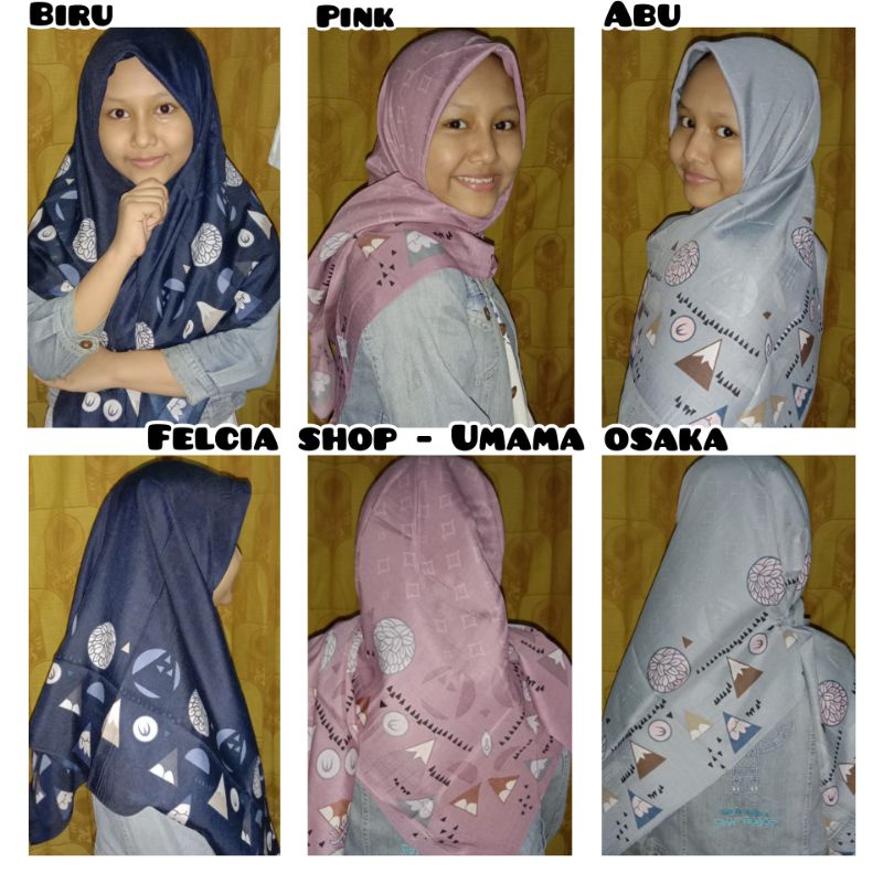 Jilbab/Hijab Segiempat Motif Umama Scarf Osaka