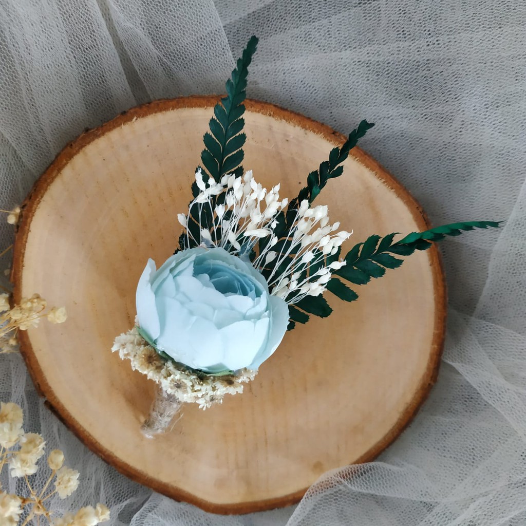 Korsase Jas Bunga Warna Biru | Corsage Wedding Blue Flower C-02