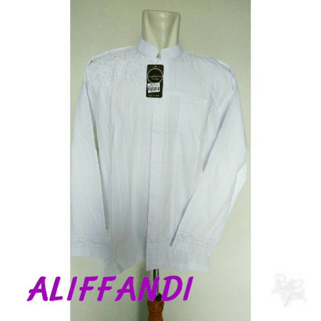 Koko syahdika dewasa lengan Panjang Putih Baju Muslim