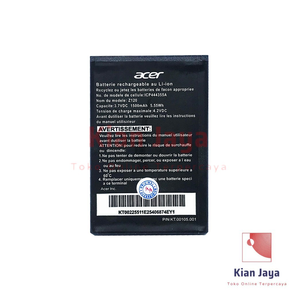 Baterai Handphone Acer Z120, Z110, Z2, BAT-A510 Original OEM Batrai Batre Battery