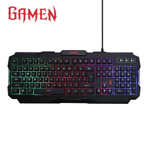 Gaming Keyboard GAMEN GK100 Rainbow Backlight Waterproof - Garansi Resmi 1 Tahun