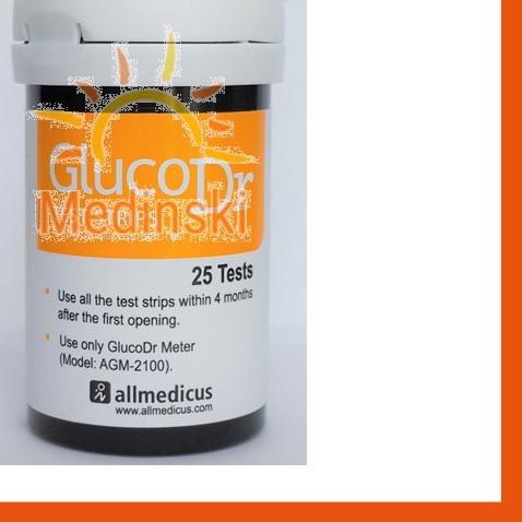 ♡ Strip Glur BioSensor Isi 25 Stik Kode 8 Gluco Dr Tes Cek Gula Darah GDS AGM-2100 AGM2100 ☄