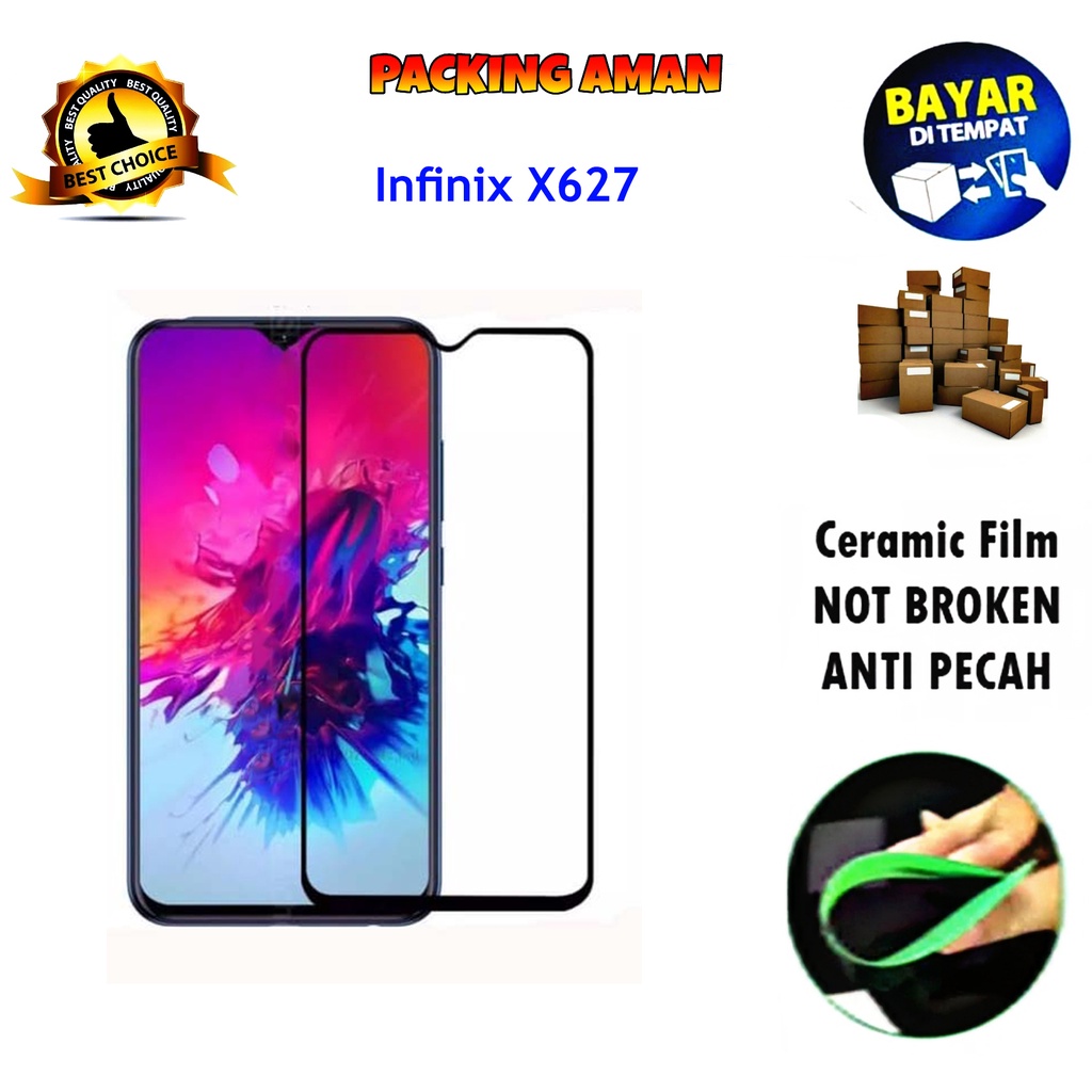 Tempered Glass Infinix X627 2019 FULL COVER FULL SCREEN Ceramic Film Anti Gores