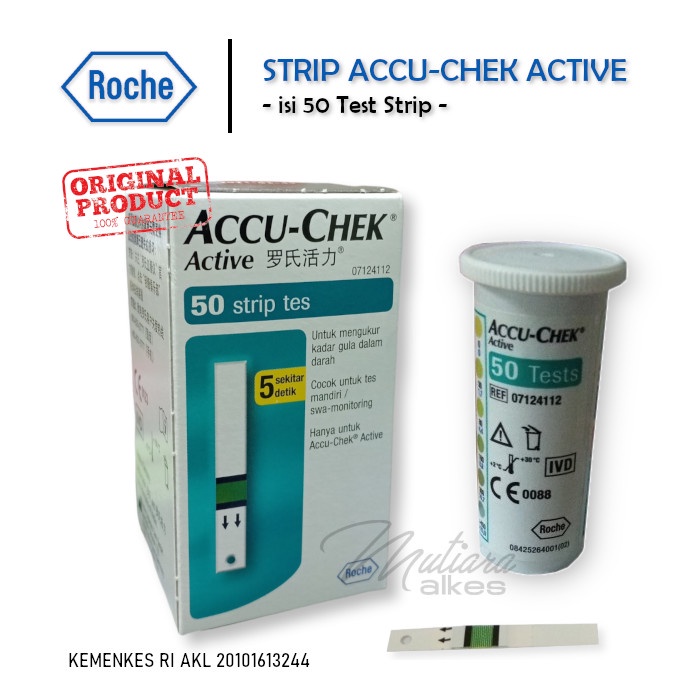 ACTIVE - Strip Cek Gula Darah Accu Chek Active Isi 50 Strip / accu check / accu cek