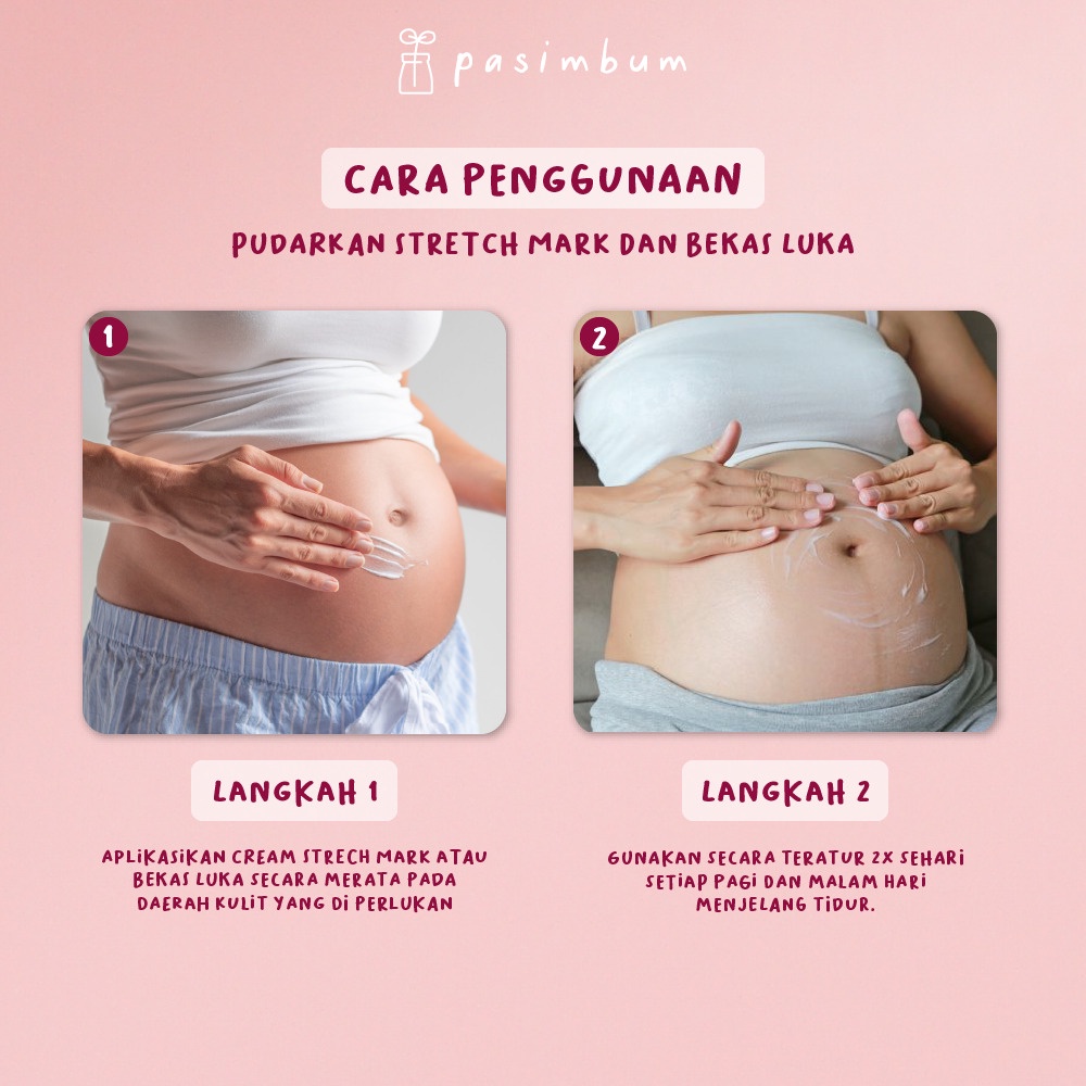 PASIMBUM Stretch Mark Cream - Penghilang Bekas Luka Operasi Selulit Keloid Strechmark