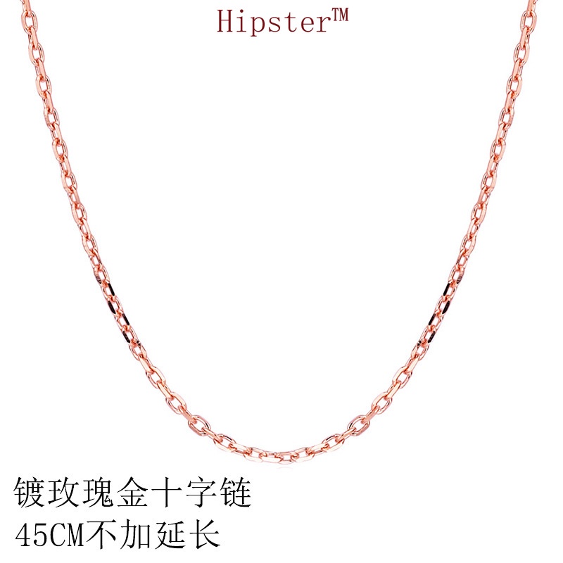 Korean Style Simple Versatility, Fashion and Personality White Gold Color Cross Chain