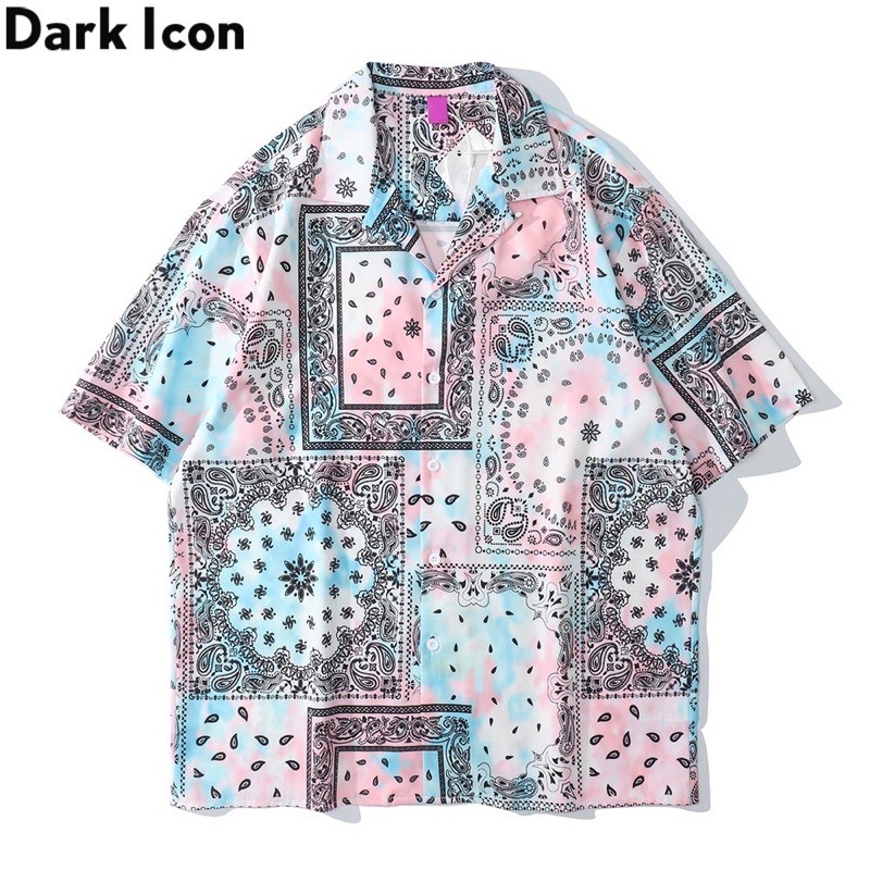 KEMEJA TYE DIE BATIK ASTRAK  PRIA KOREA JEPANG M-2XL HN76