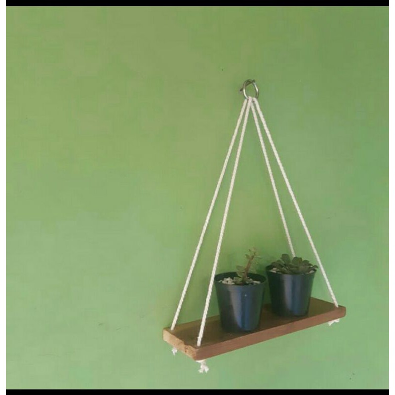 Rak Pot Dingding Kayu//Hanging Shalves