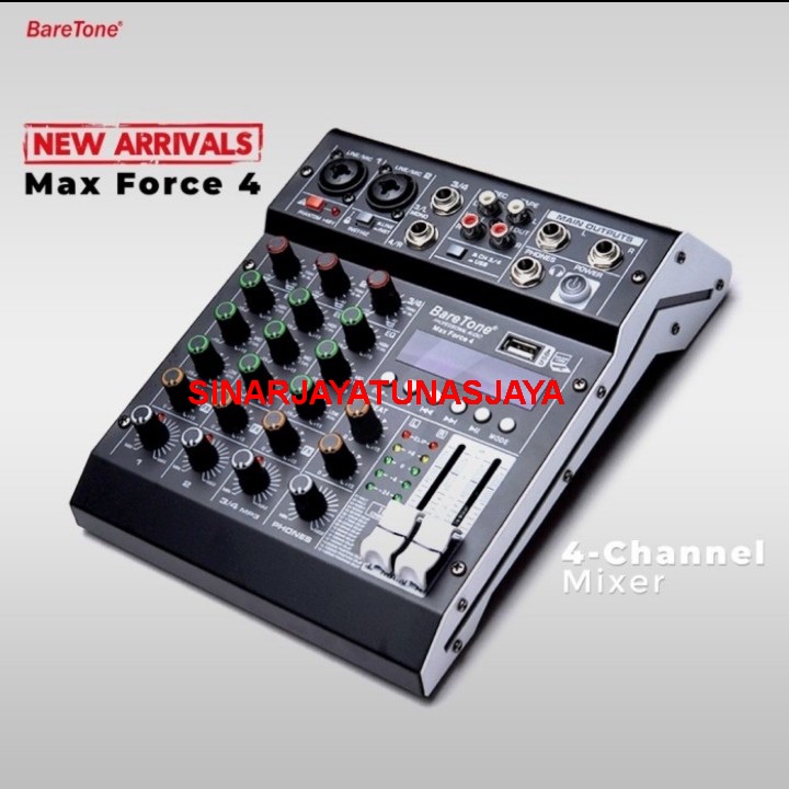 MIXER AUDIO BARETONE MAX FORCE4 ORIGINAL /BARETONE MAX FORCE 4 Channel Original garansi resmi free BONUS