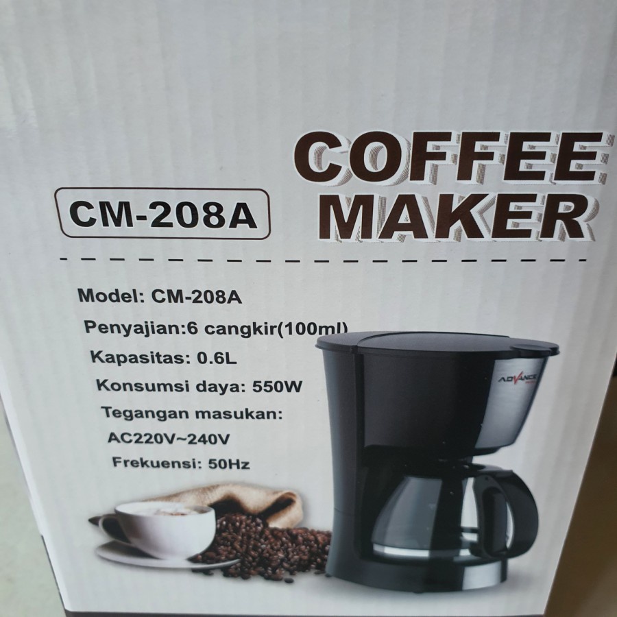 [PROMO] MESIN PEMBUAT KOPI/COFFE MAKER ORIGINAL ADVANCE CM-208A DILENGKAPI PLAT PENGHANGAT BERKUALITAS